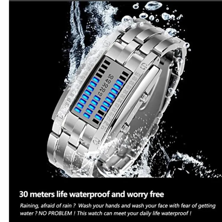 Classic Luxury Digital Watch – LED Shockproof Waterproof Design
