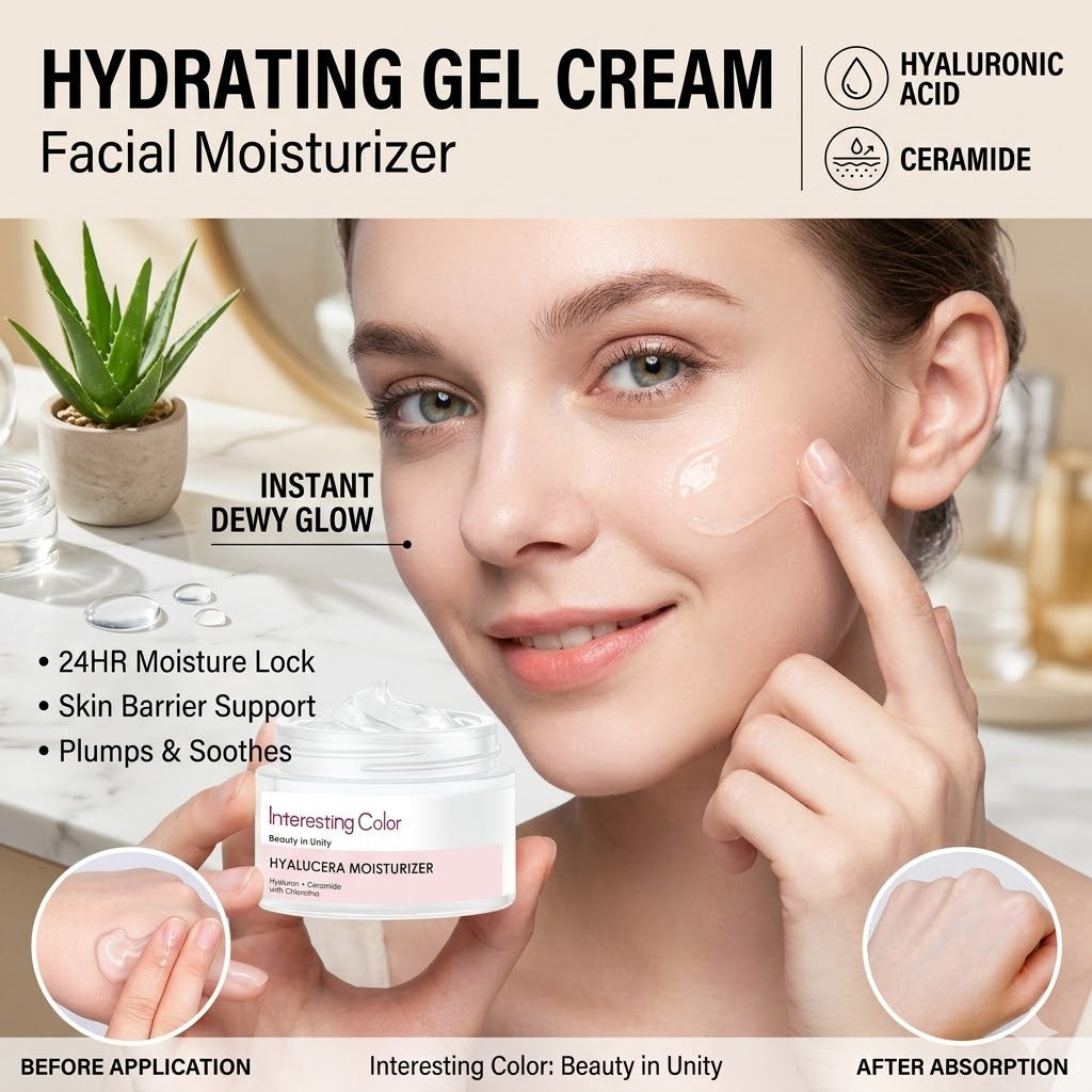 Krimu ya Jeli ya Unyevu – Hyaluronic Acid na Ceramide kwa Ulainishaji wa Uso