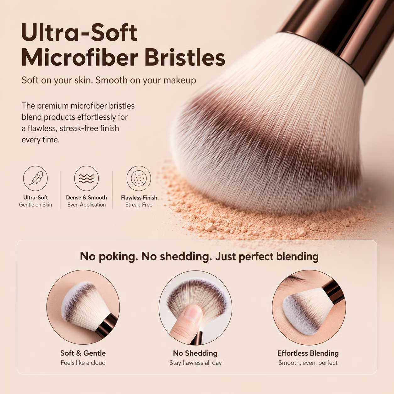 Seti ya Vipodozi vya Kitaalamu Vipande 10 – Foundation, Blush, Loose Powder na Brashi za Vipodozi