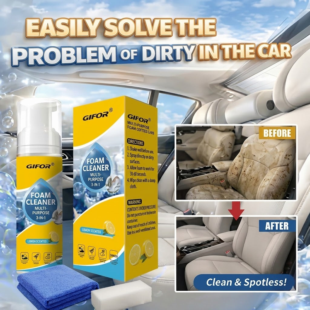 Multi Purpose Foam Cleaner – Car Interior & Household Stain Remover Spray