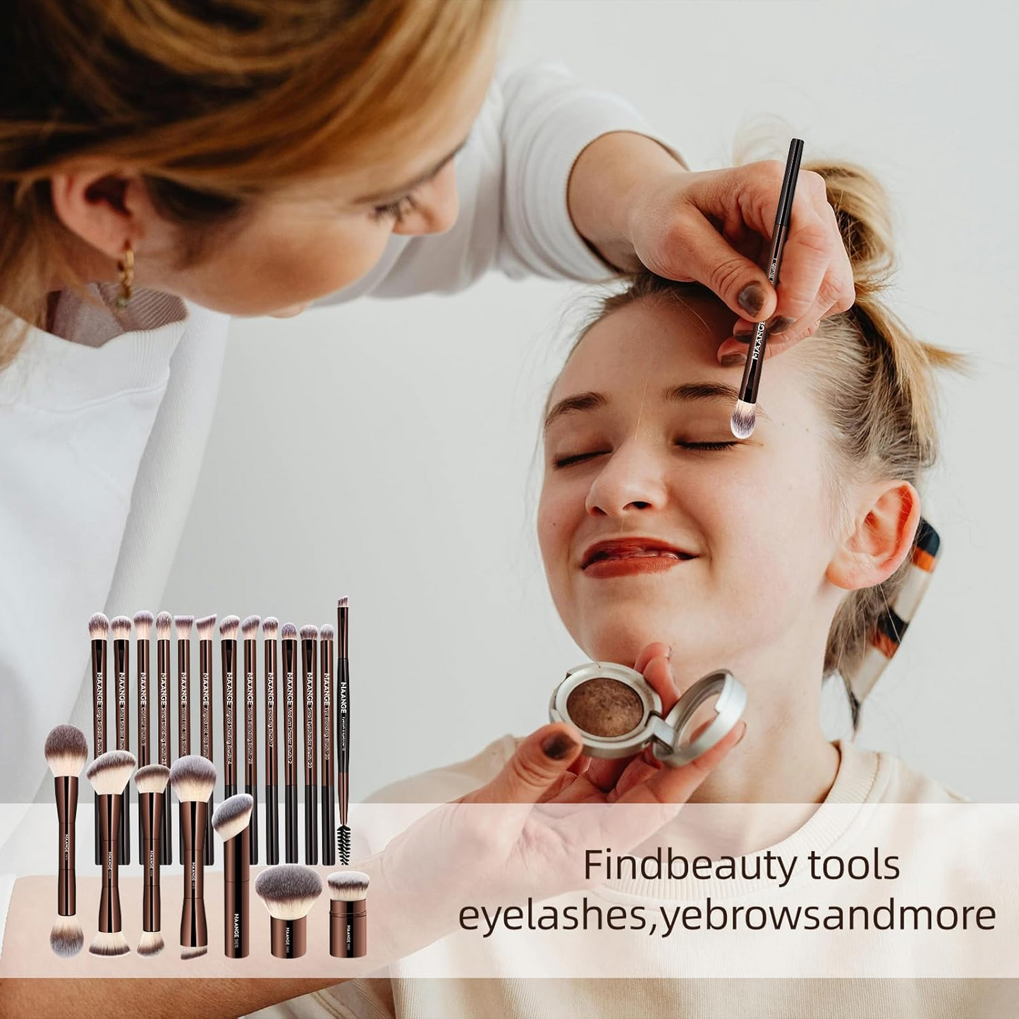 Seti ya Vipodozi vya Kitaalamu Vipande 10 – Foundation, Blush, Loose Powder na Brashi za Vipodozi