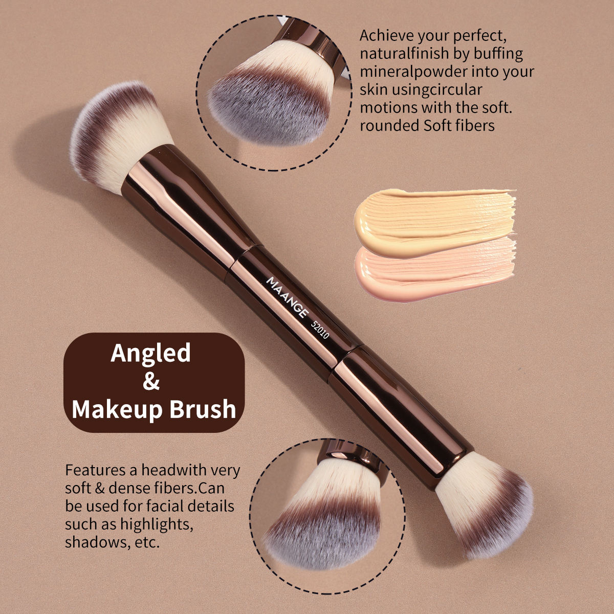 Seti ya Vipodozi vya Kitaalamu Vipande 10 – Foundation, Blush, Loose Powder na Brashi za Vipodozi