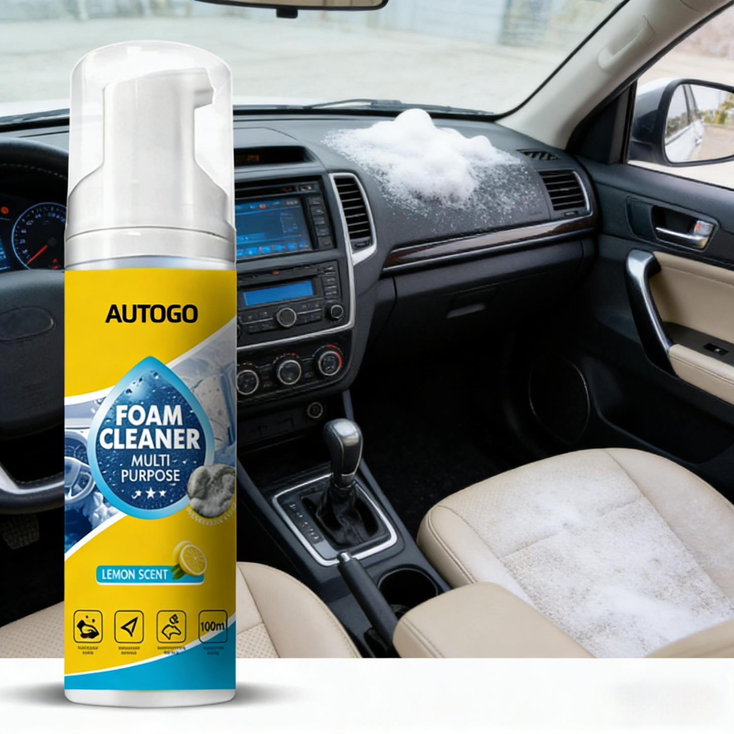 Multi Purpose Foam Cleaner – Car Interior & Household Stain Remover Spray