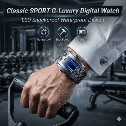 Classic Luxury Digital Watch – LED Shockproof Waterproof Design