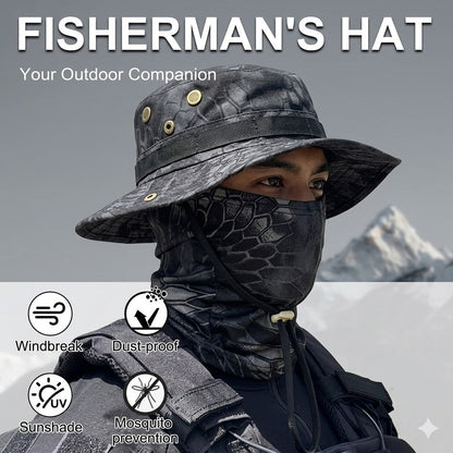 Tactical Camouflage Bucket Hat Set – Outdoor Sun Protection Camo Hat